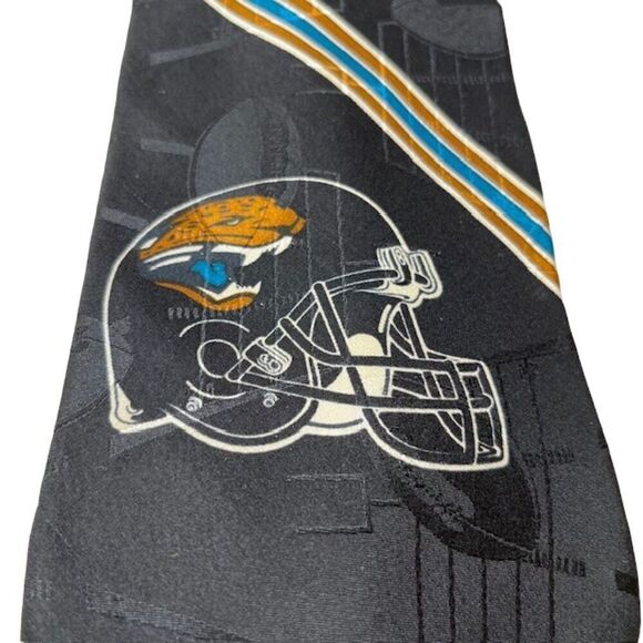 Jacksonville Jaguars 100% Silk NFL NFLP 1996 Men's Tie Official Black Teal Jags - Picture 2 of 6